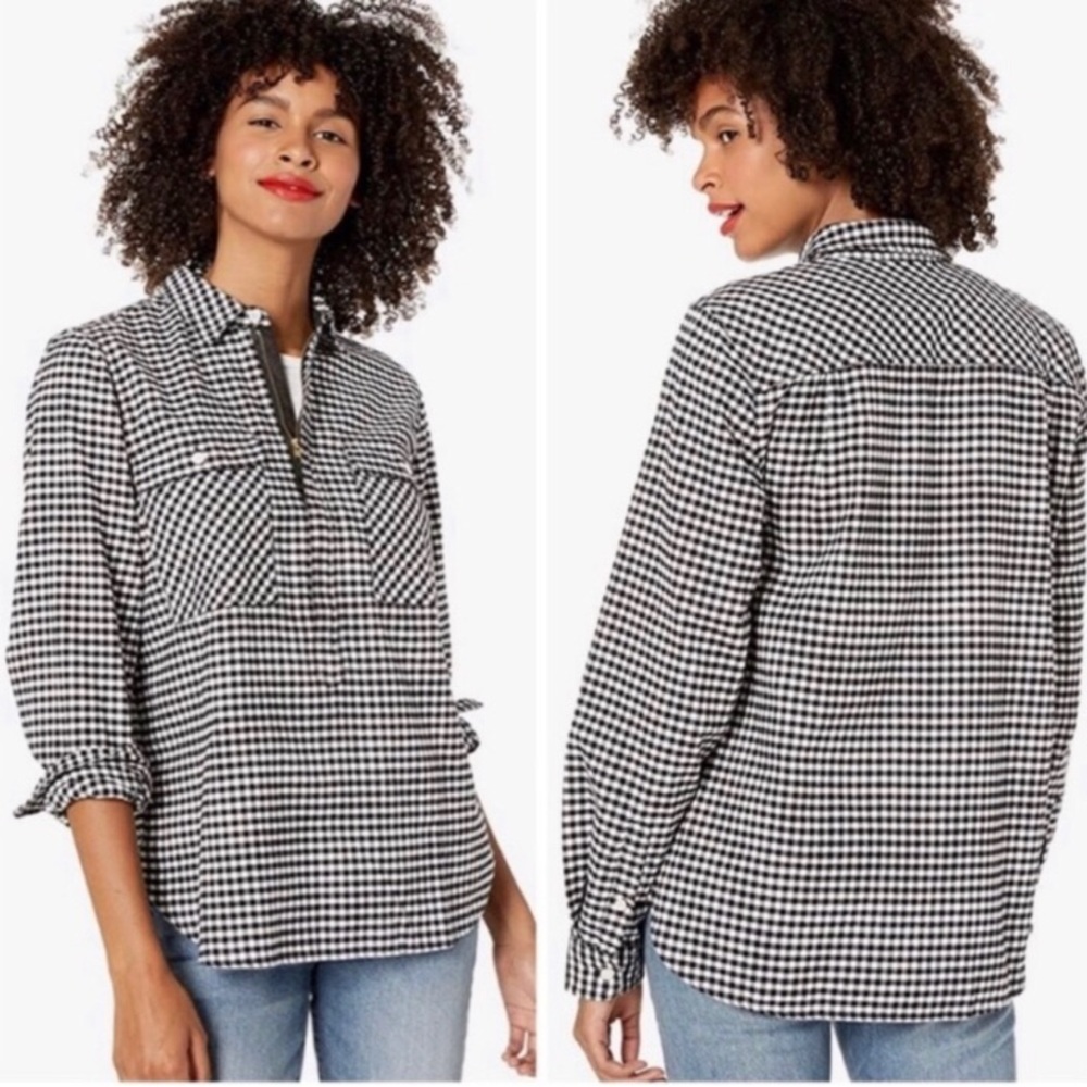 J. Crew Mercantile flannel zip up popover Sz S